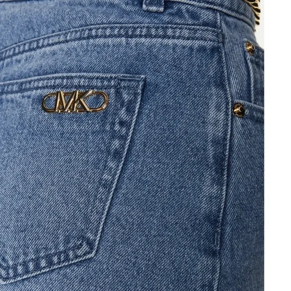 Michael Kors Denim Mini Skirt - Angel Blue Wash Size 8 New w/Tag Retail $195
